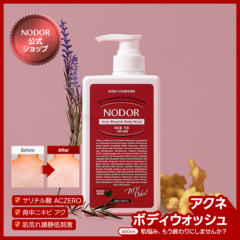 ノドール 選べる1+1 ボディウォッシュ シャワー 460ml×2本 背中ニキビ・体臭・高保湿